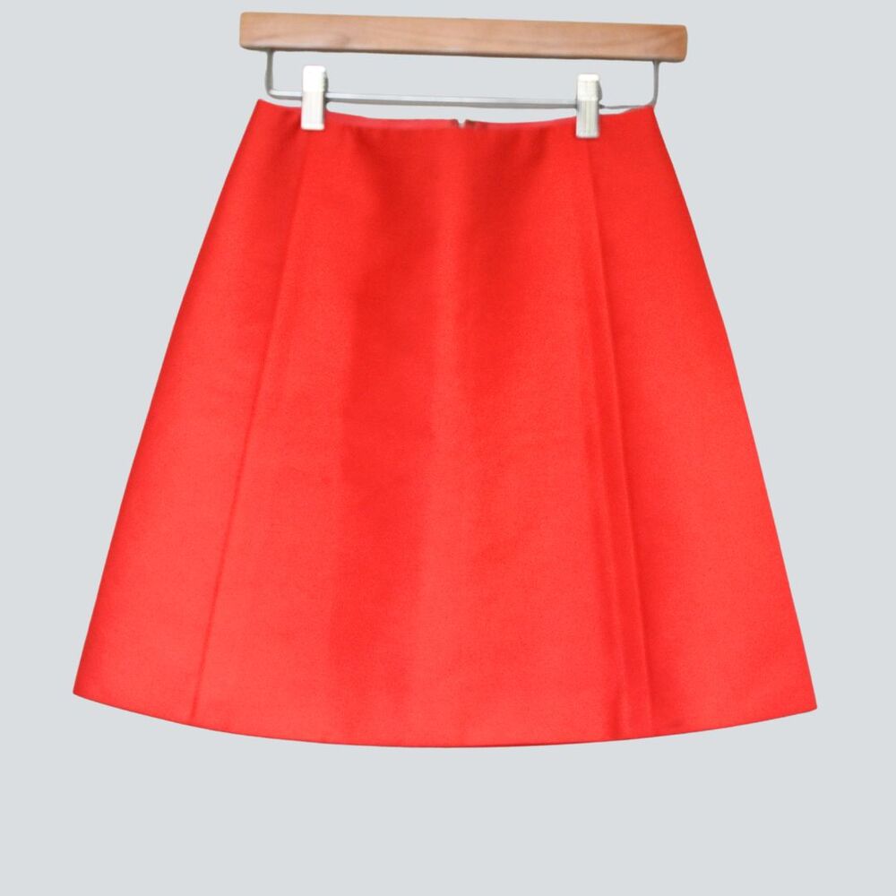 KATE SPADE Mini Coral Red A Line Skirt Structured Pockets Size 2